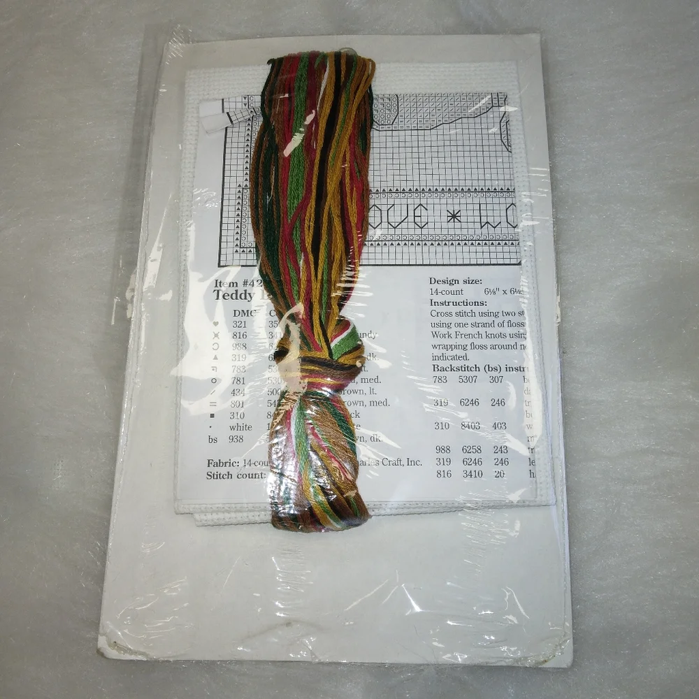 Counted Cross Stitch KIT, Teddy Bear #42892 by Sally Renner Farris